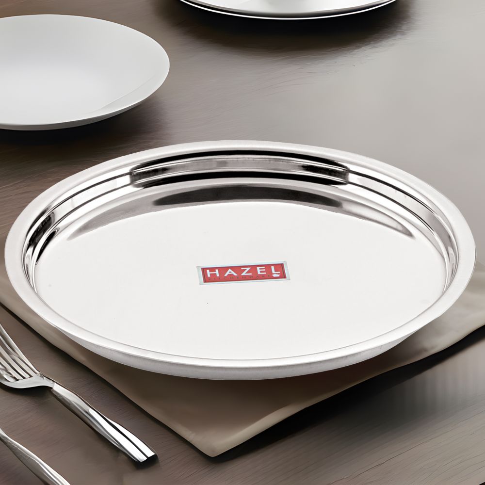 Stainless Steel Dinner Thali Set, Mirror Finish 25cm
