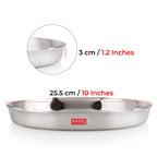 Mirror Finish Stainless Steel Dinner Plate, 25.5 cm