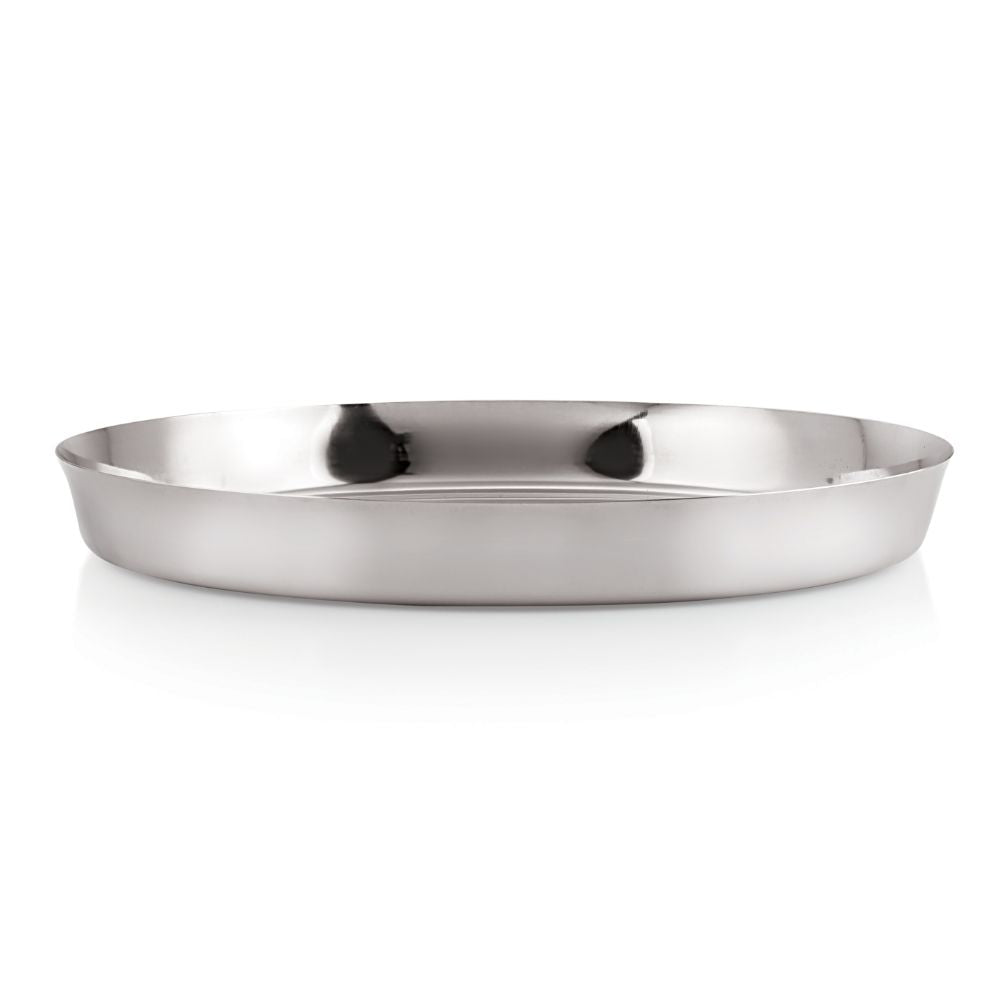 Mirror Finish Stainless Steel Dinner Plate, 25.5 cm