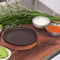 Round Cast Iron Sizzler Plate with Wooden Base & Handle (8inch)