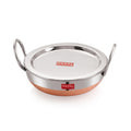 Stainless Steel Copper Bottom Kadai with Lid, 1L