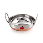 Stainless Steel Copper Bottom Kadai with Lid, 1L