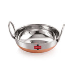 Stainless Steel Copper Base Kadai with Handle, 1.5L
