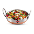 Stainless Steel Copper Base Kadai with Handle, 1.5L