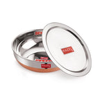 18 Gauge Stainless Steel Tasla Kadai With Lid | Copper Base, 1.8 L