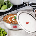 18 Gauge Stainless Steel Tasla Kadai With Lid, 1 L