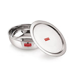 18 Gauge Stainless Steel Tasla Kadai With Lid, 1 L