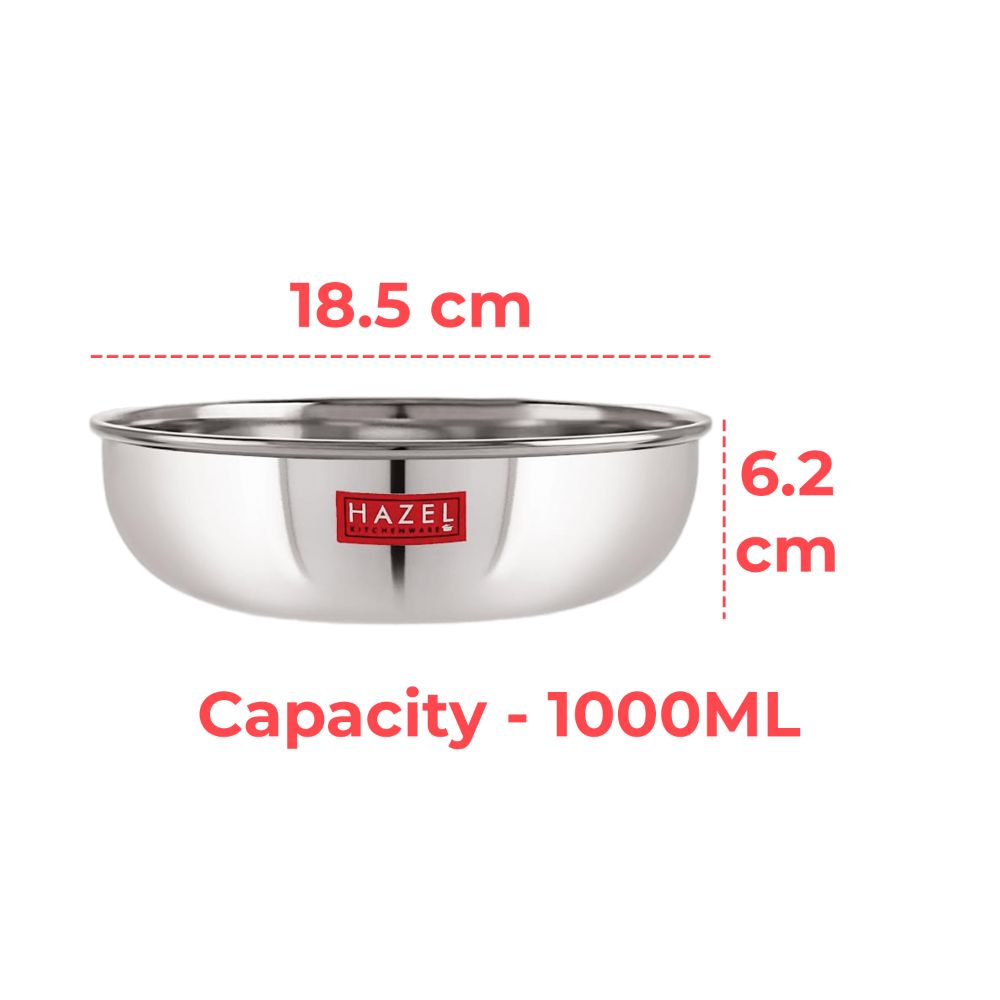 Stainless Steel Tasla Kadai with Lid | Deep Cooking & Serving Pot