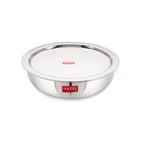 18 Gauge Stainless Steel Tasla Kadai With Lid, 2000 ML