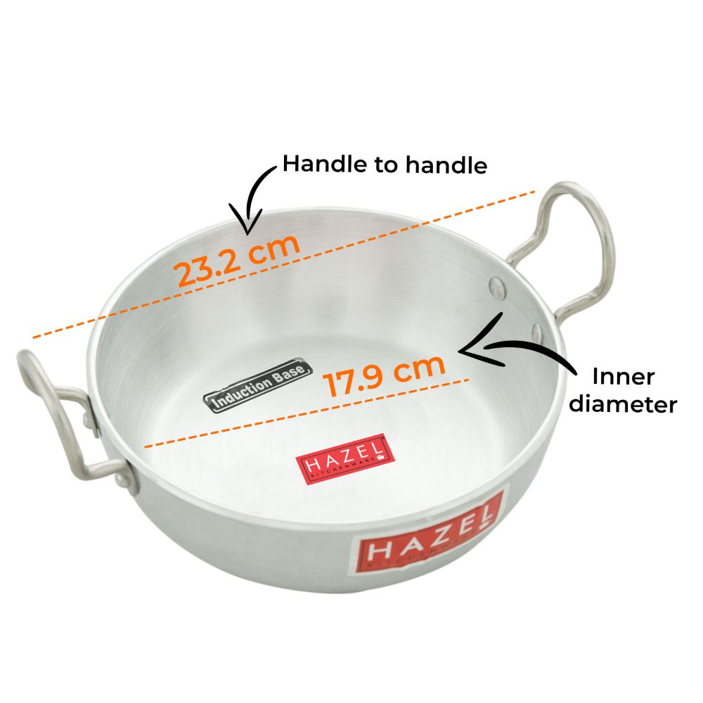 Aluminium Induction Base Kadai With Handle (1.35 L)