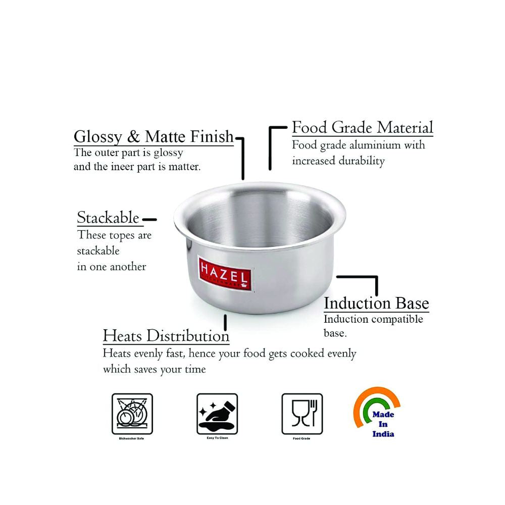 Aluminium Induction Base-Flat Bottom Patila  (Tope), 1125ML