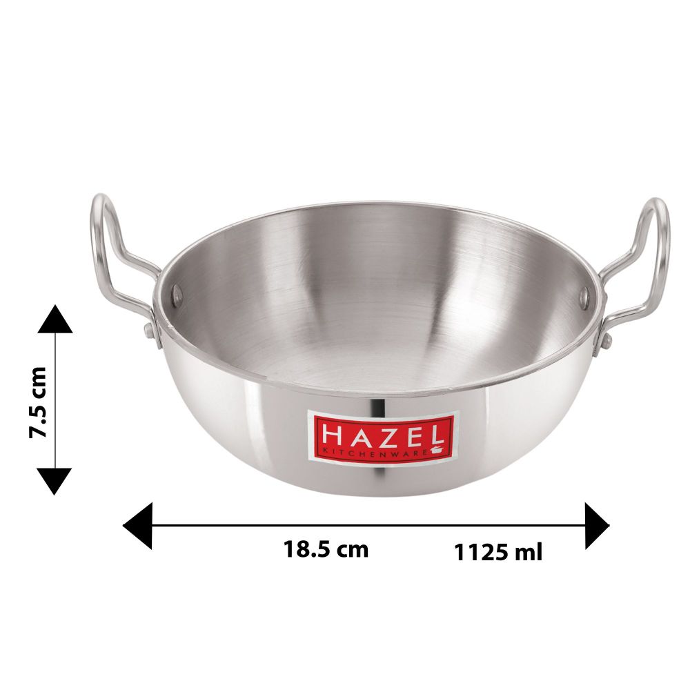 Aluminium Kadai with Handle - 1125 ML