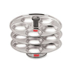 Stainless Steel Idli Plate Stand,  3-Rack Plates, 15 Idlis