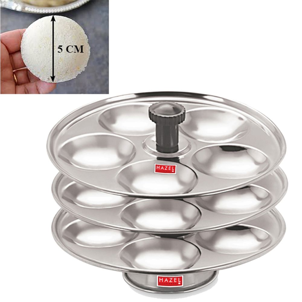 Stainless Steel Idli Plate Stand,  3-Rack Plates, 15 Idlis