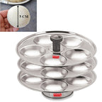 Stainless Steel Idli Plate Stand,  3-Rack Plates, 15 Idlis