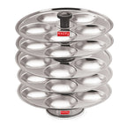 Stainless Steel Idli Thali With Stand,  5-Rack Plates, 25 Idlis