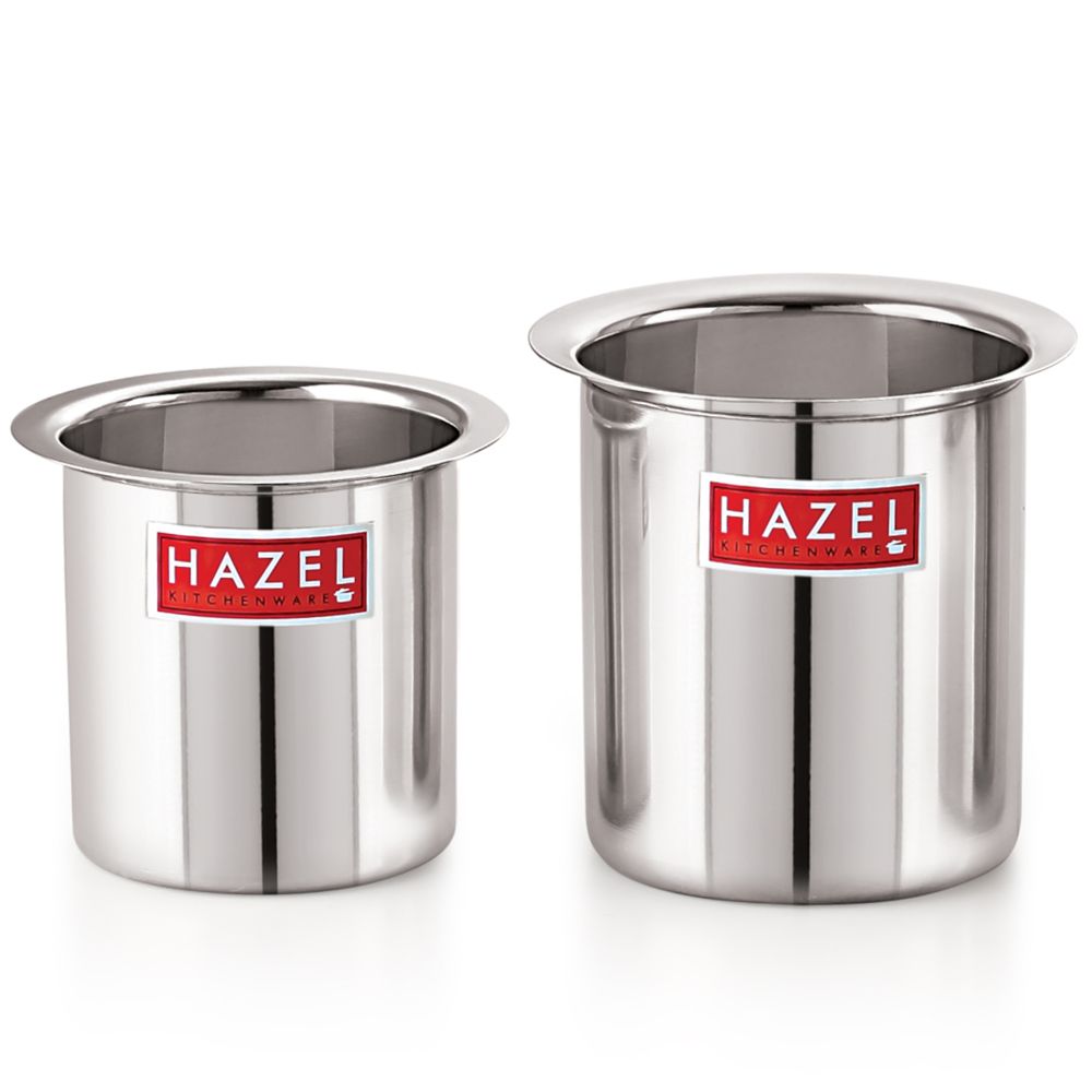 Stainless Steel Milk Boiler /Gunj Set of 2  - 880ML, 1250ML