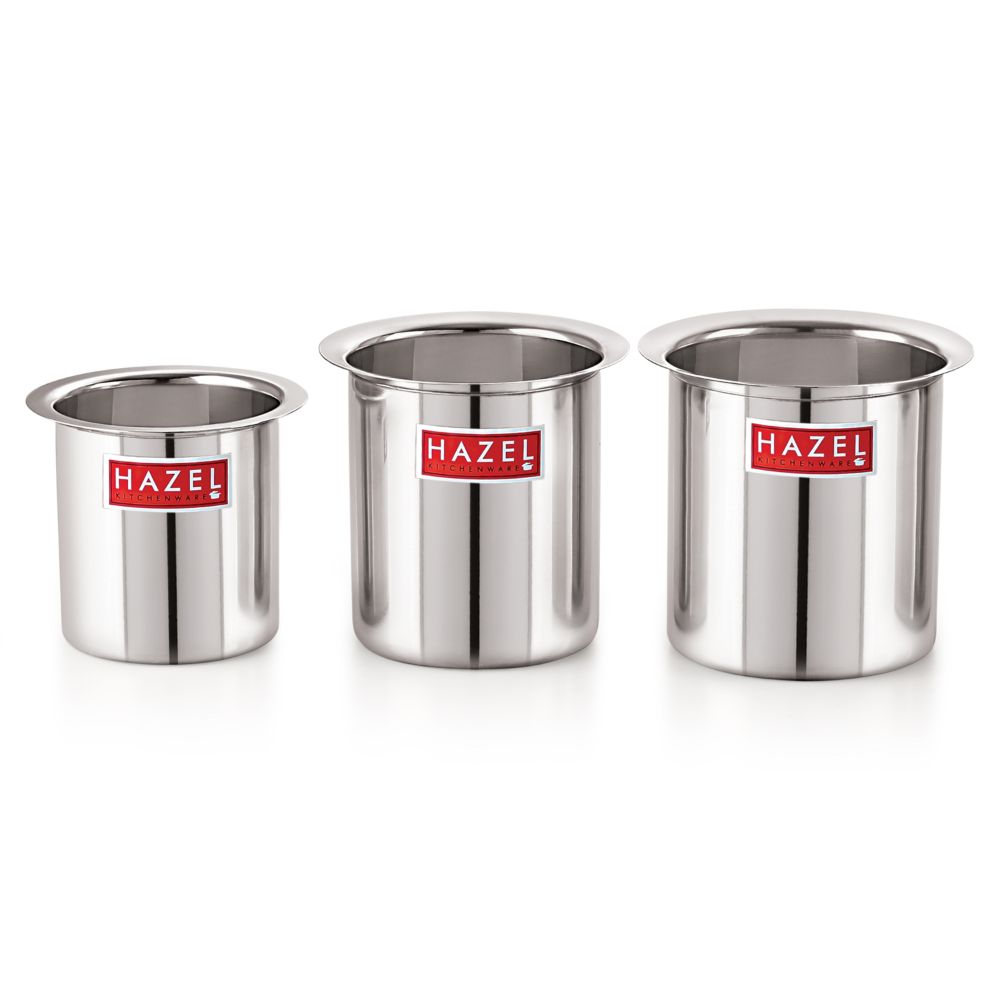 Stainless Steel Milk Boiler /Gunj Set of 3 - 880ML, 1250ML, 1600ML