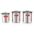 Stainless Steel Milk Boiler /Gunj Set of 3 - 880ML, 1250ML, 1600ML