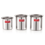 Stainless Steel Milk Boiler /Gunj Set of 3 - 880ML, 1250ML, 1600ML