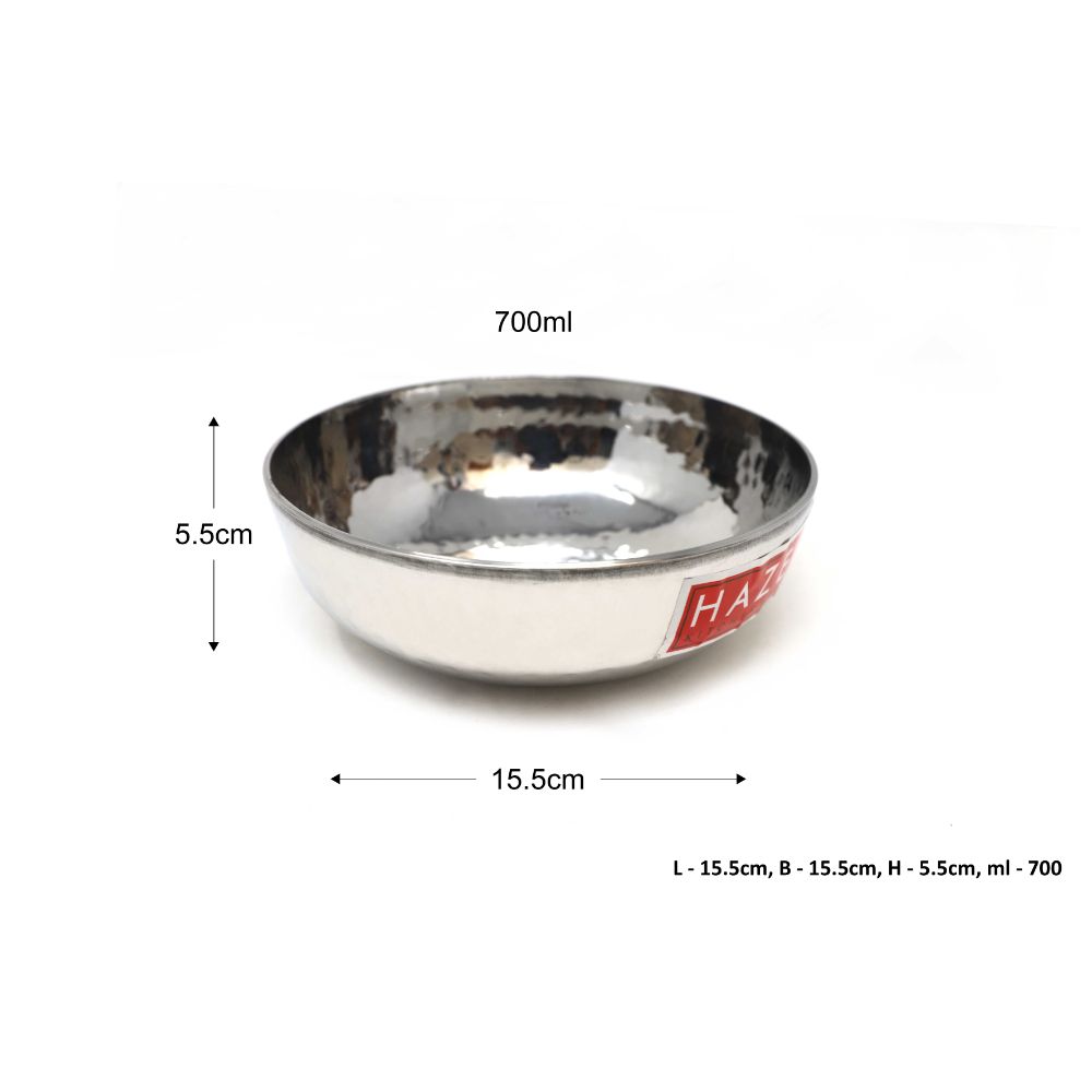 Stainless Steel Hammered Tasla Kadhai, Durable Deep Cooking Pan