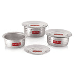 Aluminium Hammered Tope /Patila Set with Lid – (Set of 3, - 1 L,1.4 L ,1.8 L)
