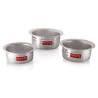 Aluminium Hammered Tope /Patila Set with Lid – (Set of 3, - 1 L,1.4 L ,1.8 L)