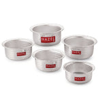 Aluminium Hammered Patila (Tope) Set With Lid  -(Set of 5 - 1L, 1.4L, 1.8L, 2.2L, 2.75L)