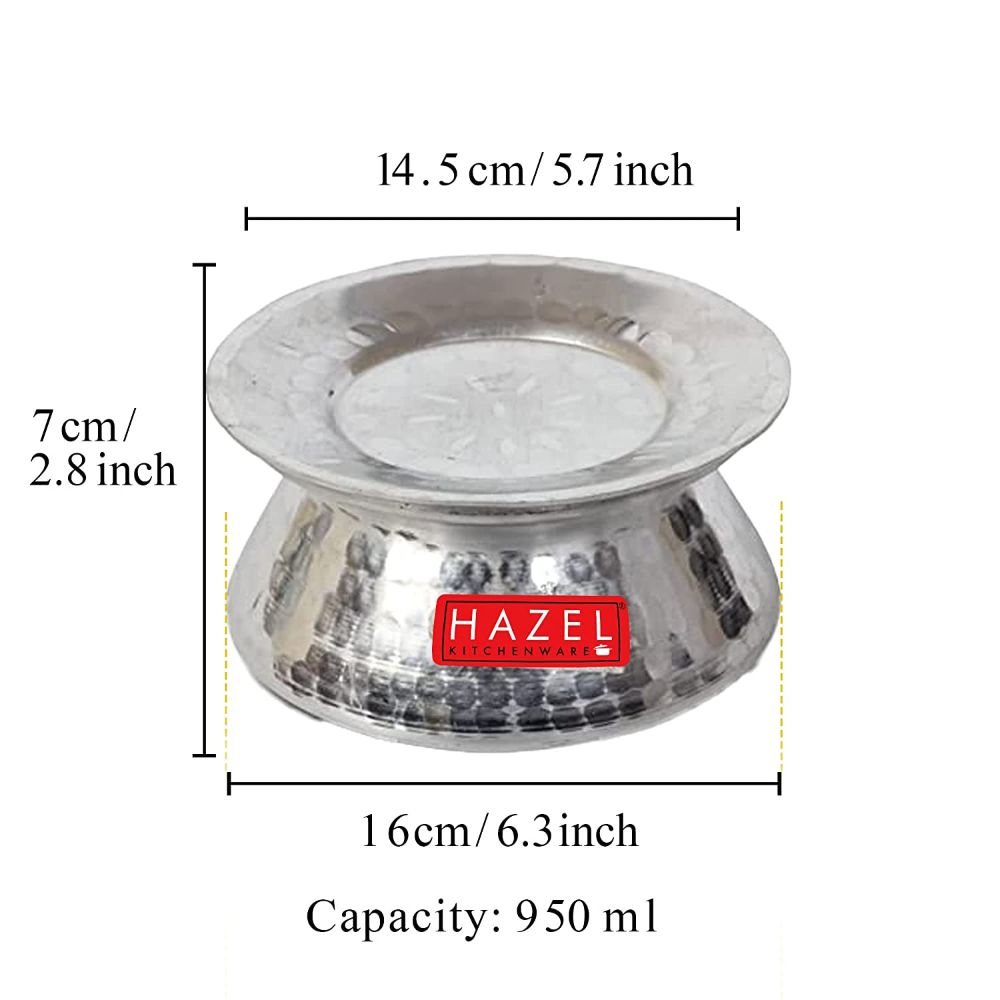 Aluminium Hammered  Kadai / Handi, 950 ML