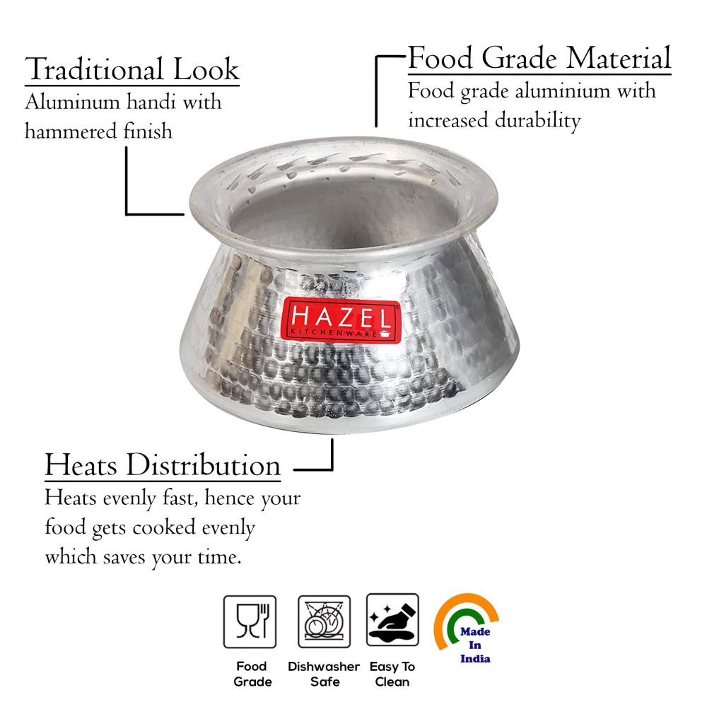 Aluminium Hammered Kadhai Handi 1.4L