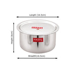 Stainless Steel Tope/Dekchi with Lid – 1 Litre, 16.5 cm