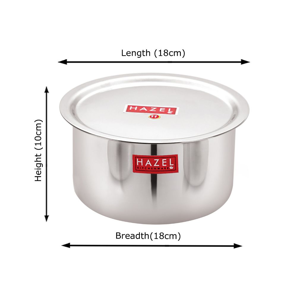 Stainless Steel Tope with Lid, Strong Durable Patila, Bhagona, Dekchi for Kitchen