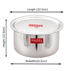Stainless Steel Tope/Patila with Lid, Round Bottom – 3 L