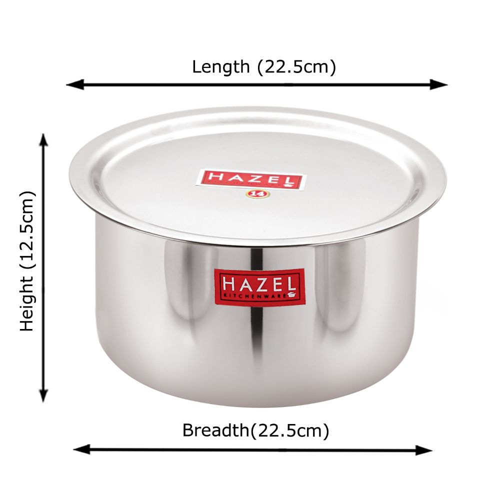 Stainless Steel Tope with Lid, Strong Durable Patila, Bhagona, Dekchi for Kitchen