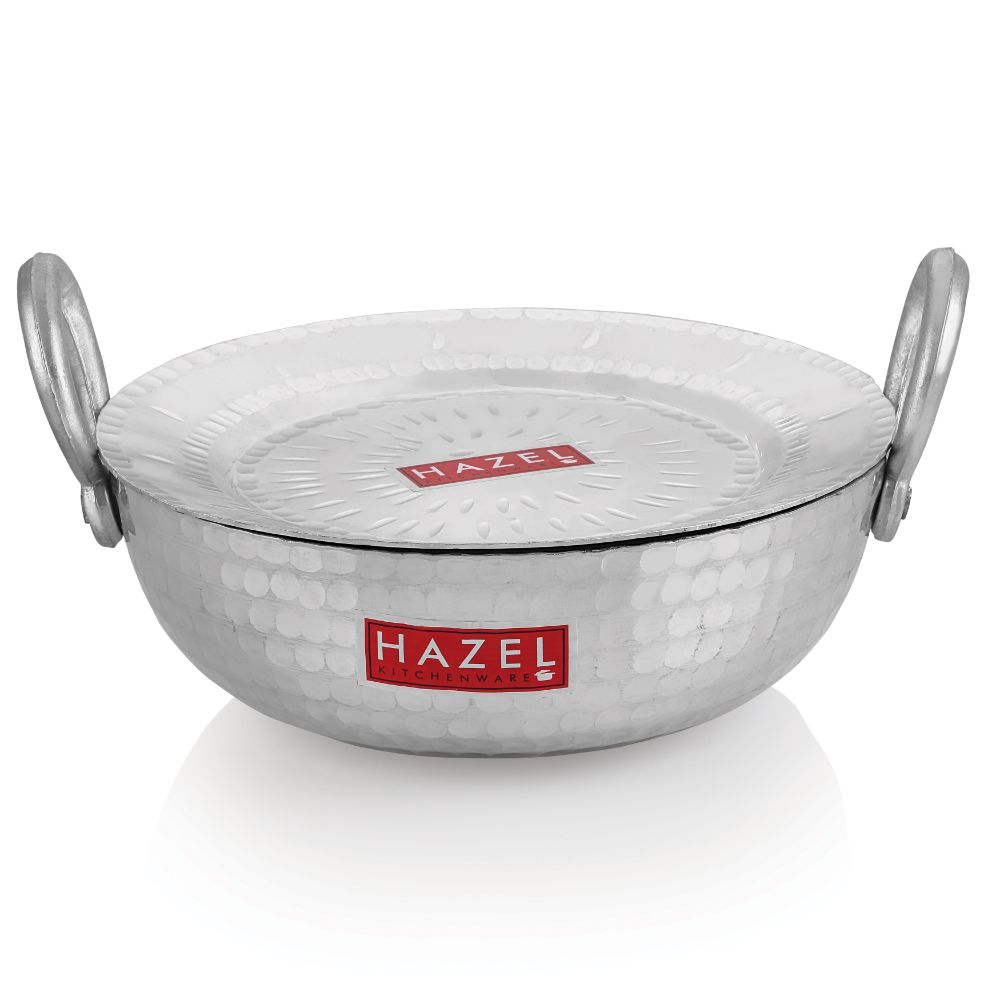 Aluminium Hammered Kadai with Lid – 4 L, 29cm