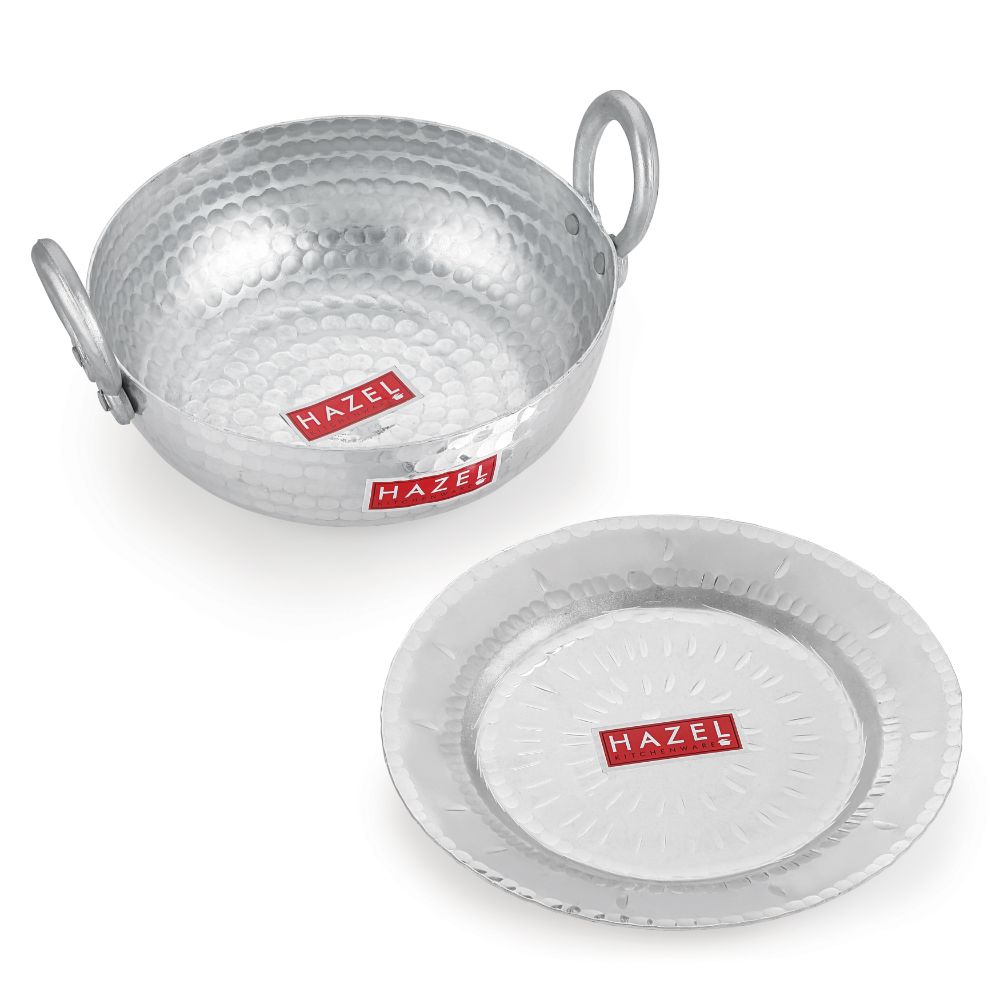 Aluminium Hammered Kadai with Lid – 4 L, 29cm