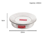 Bhagona with lid annotated with dimension callouts showing 22 cm diameter, 6 cm height, and 1300ml capacity.