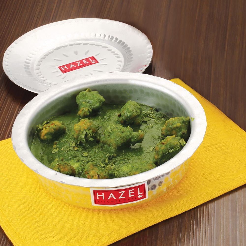 Aluminium Hammered Dekchi/Patila with Lid – 1700 ML, 23cm