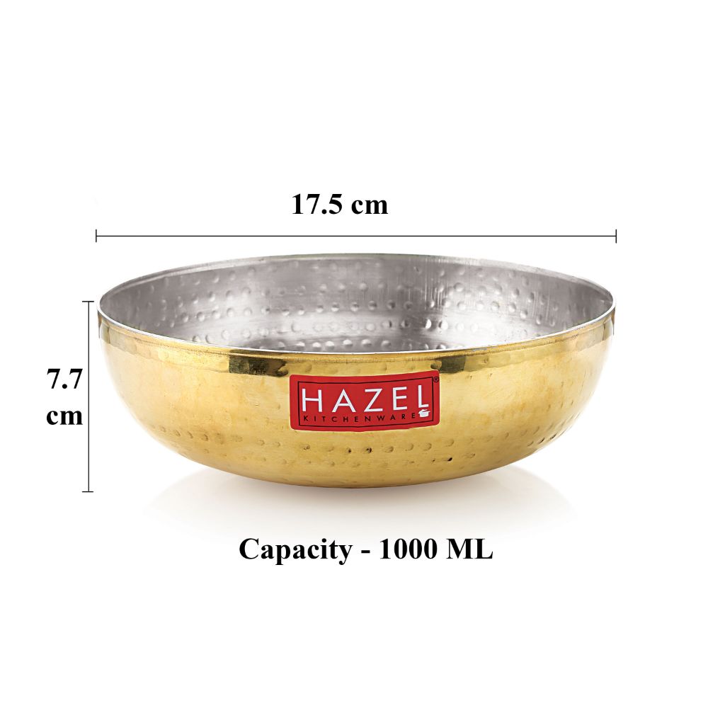 100% Brass Tasla - 1000 ML, 17.5 cm