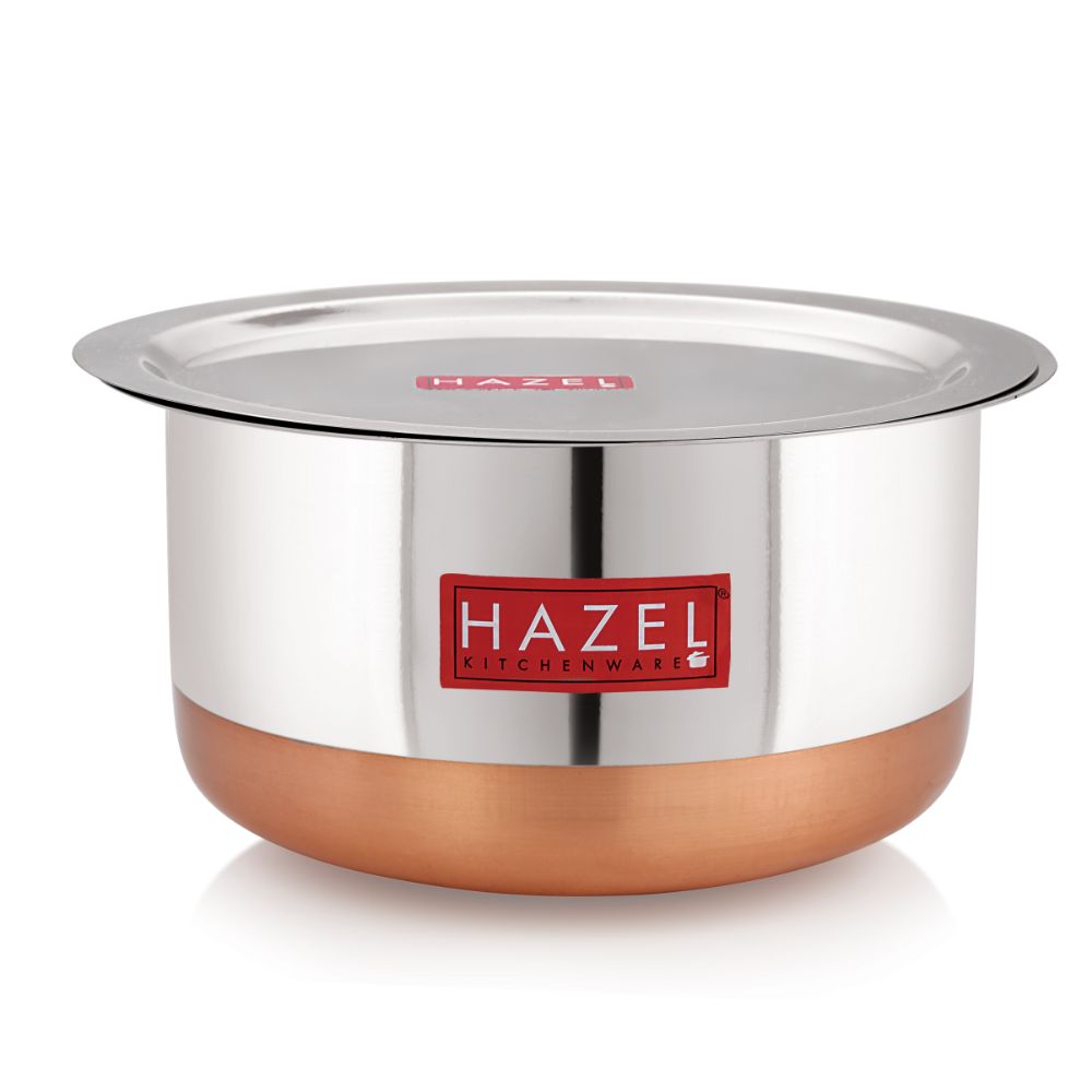 Copper Bottom Stainless Steel Tope Set with Lid - Set of 5 (1 L, 1.5 L, 1.9 L, 2.4 L and 3 L)