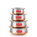 Copper Bottom Urli With Lid - Set of 4 (800ML, 1200ML, 1600ML, 2000ML)