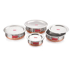 Copper Bottom Urli With Lid - Set of 4 (800ML, 1200ML, 1600ML, 2000ML)