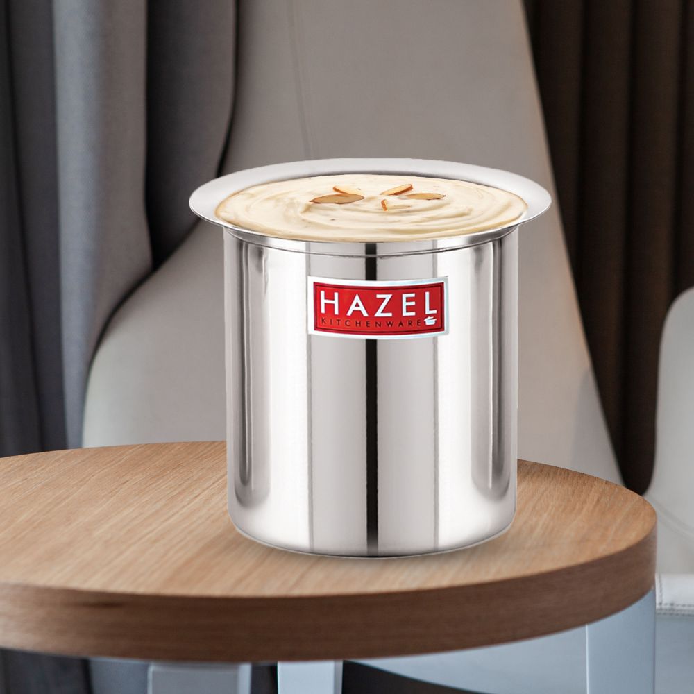 Stainless Steel Milk Pot Gunj with Lid, Durable Multipurpose Cooking Vessel