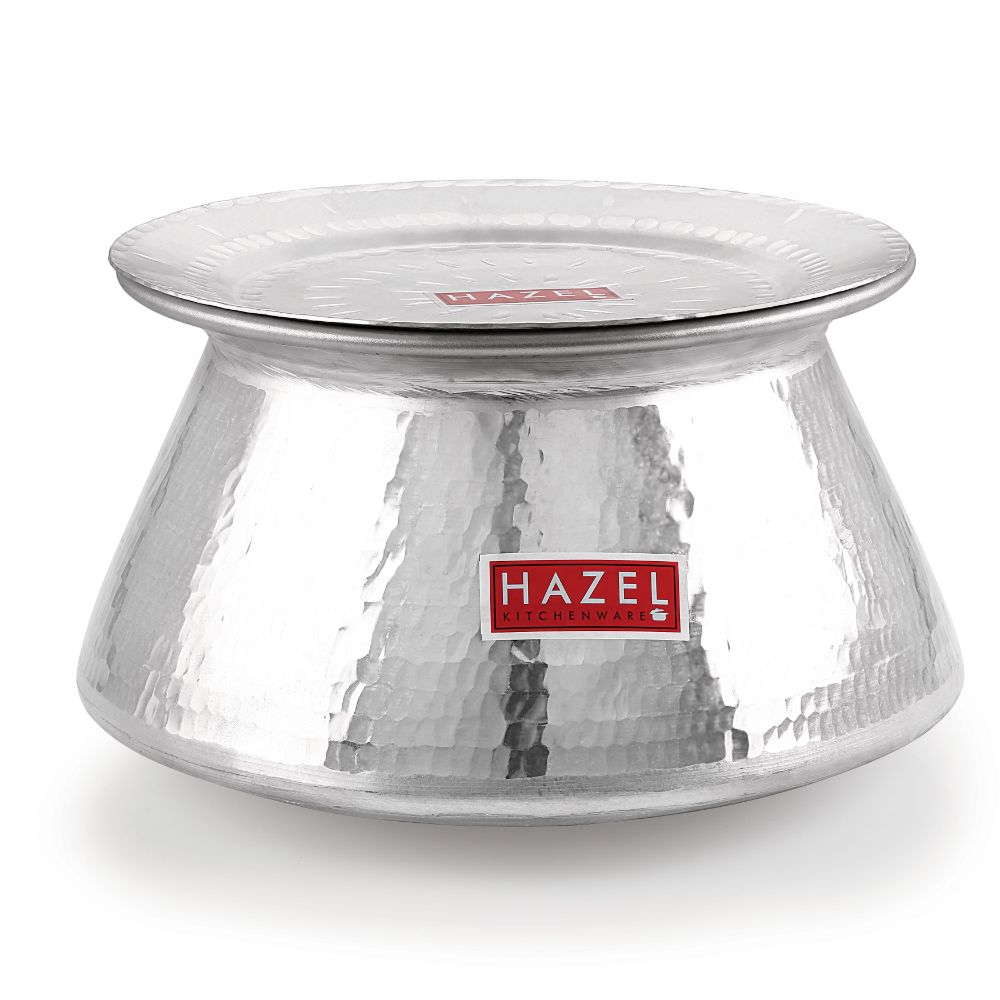 Aluminium Hammered Handi with Lid, 13 L, 30 cm