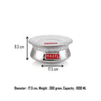 Single handi with dimension callouts showing 8.5 cm height, 17.5 cm diameter, 380 gram weight, and 1000 ml capacity.