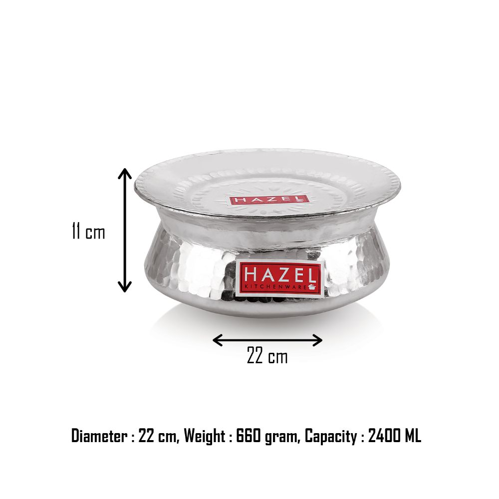 Handi shown with annotated height of 11 cm and diameter of 22 cm, with weight and capacity text.