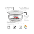 The handi with callouts for its traditional hammered look, aluminium material, included lid.