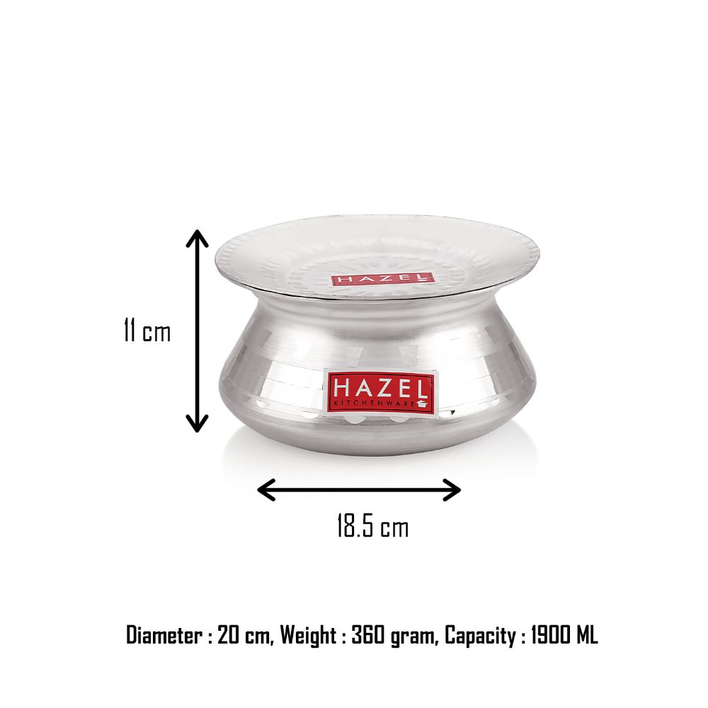 Aluminium Handi with Lid, Dhari Patiya, Biryani & Curry Cooking Pot