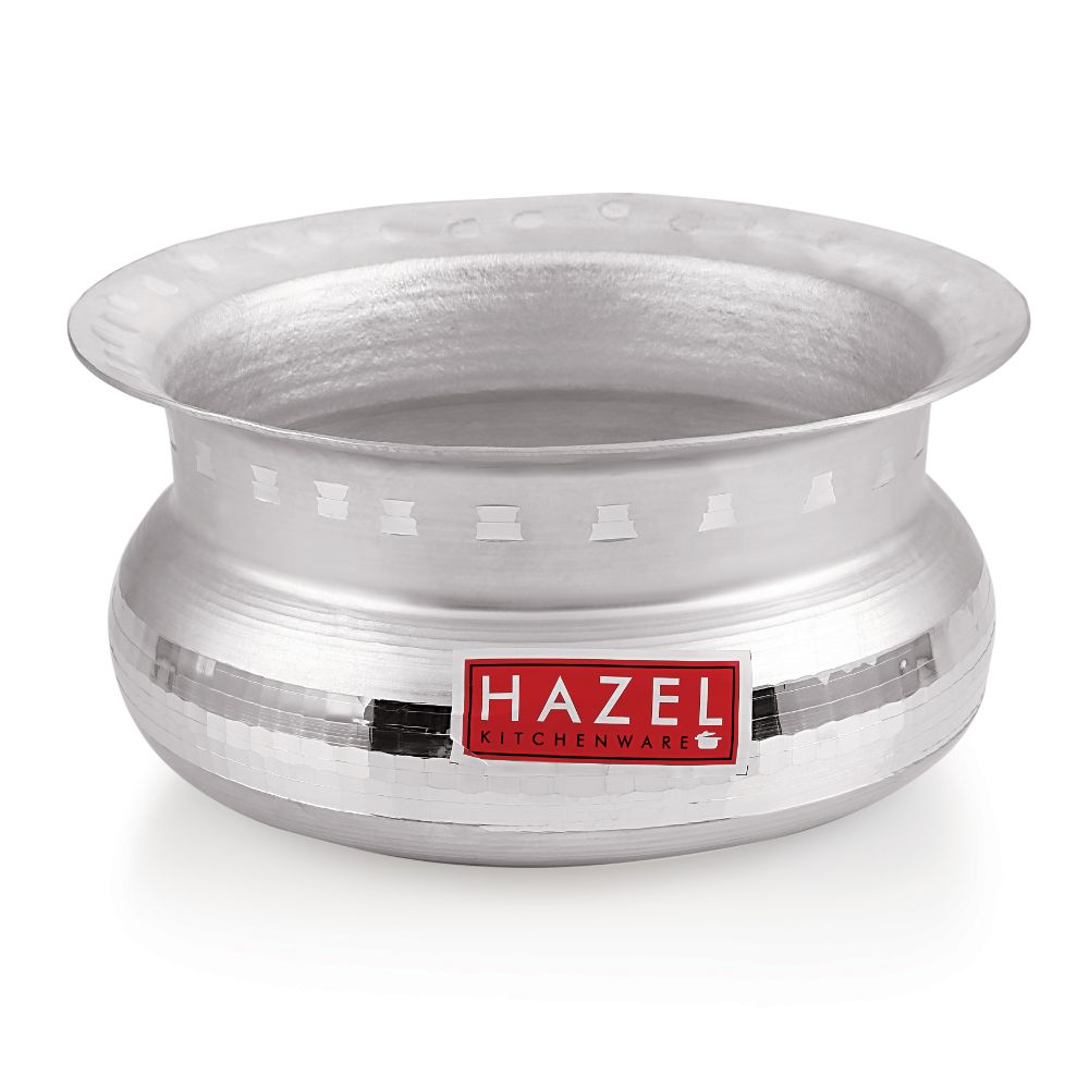 Aluminium Hammered  Dhari Patiya with Lid – 2.9 L, 21.5 cm