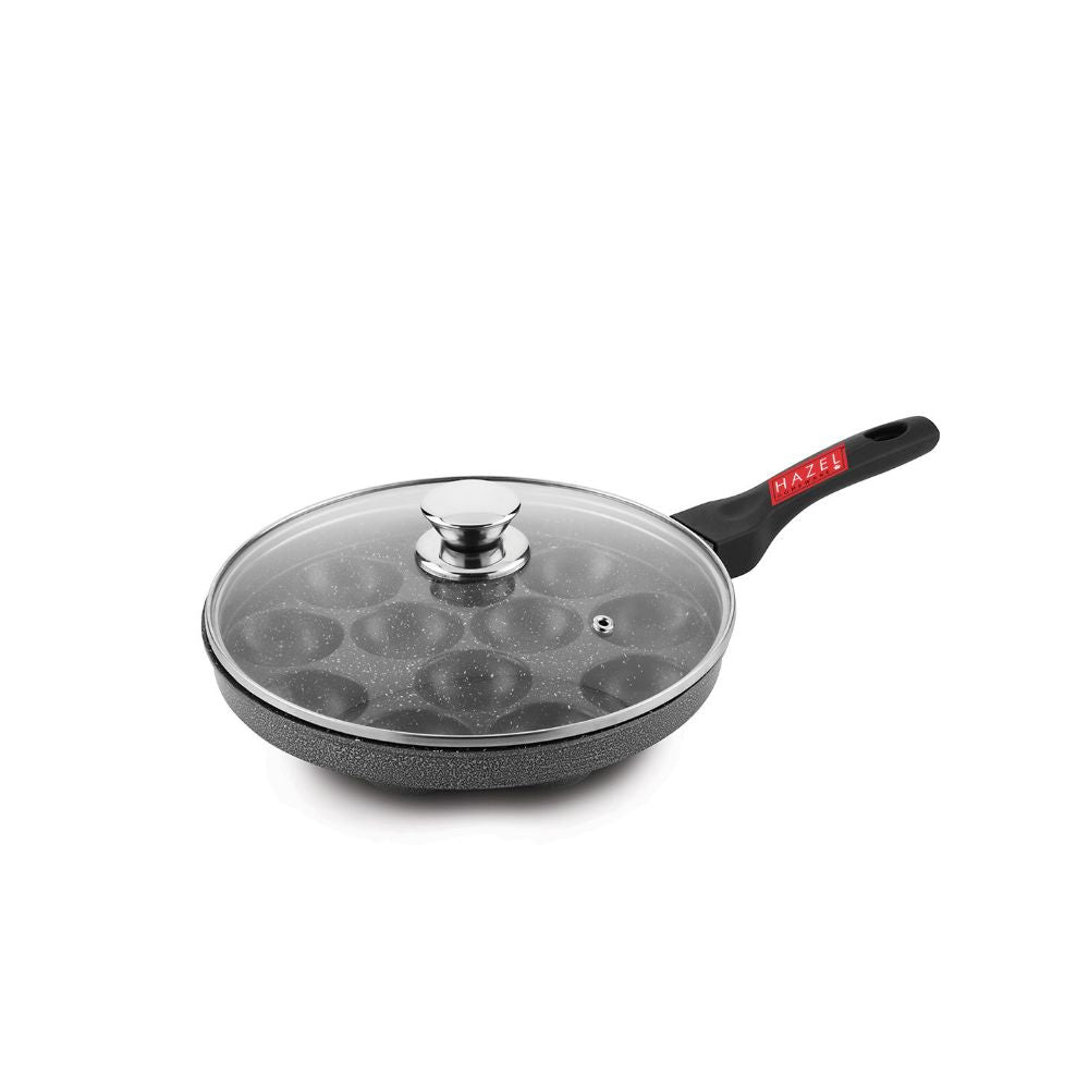 Non Stick Appe Maker with Glass Lid – 12 Cavity